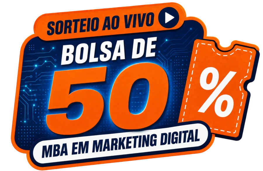 Sorteio ao vivo de uma bolsa de 50% no MBA em Marketing Digital